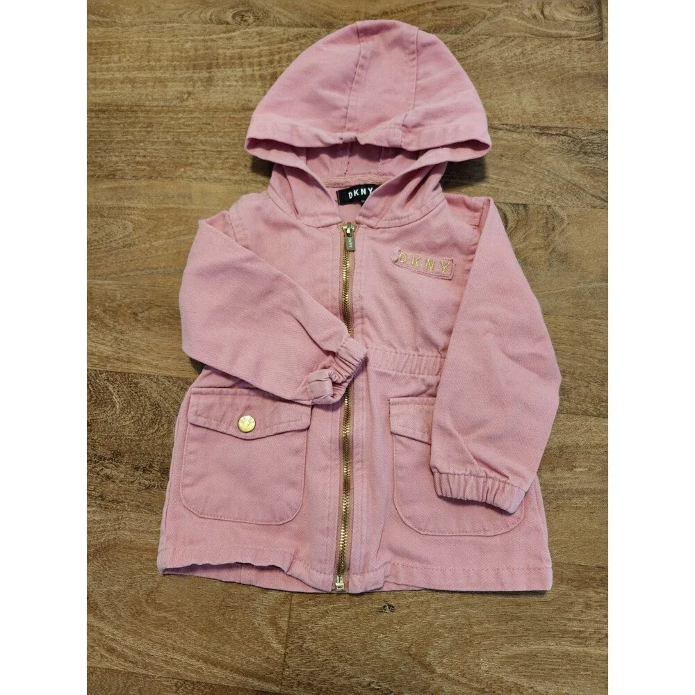 Toddler DKNY Jacket 18M Spring Light Cotton Hooded Zipup